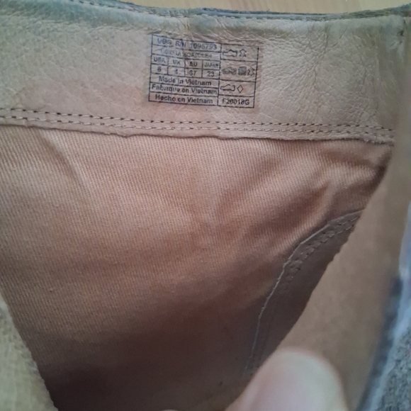 UGG Women's Size 6 Corrine Brown Suede Heeled Ankle Boots In Taupe - Picture 7 of 8